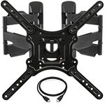 InstallerParts Corner TV Wall Mount for Most 23"-55" LED LCD Plasma Flat Screen Monitor up to 132 lb VESA 400x400 with Full Motion Swivel Articulating Dual Arm, HDMI Cable