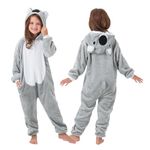 YLLSOPHAN Boys Girls Unisex Animal Pattern Cow Dinosaur Frog Koala Bunny Panda Onesie Pyjamas Sleepsuit Soft Fleece Extra Thickness (UK, Age, 3 Years, 4 Years, Regular, Koala)