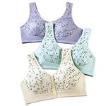 YSTP Wireless Front Button Bra Wireless Cotton Vest Sports Bra Suitable for Women Full Coverage Sleep Bra No Steel Ring Sexy Cotton Underwear Ultra Thin Seamless Underwear 3 PCS