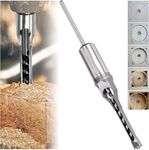 HELLARO 1/4inch Square hole drill bits wood mortising chisel for Woodworking, Auger Tool Mortise drill bit drilling dia 6 mm.