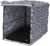 Dog Crate Cover for Wire Crates, Heavy Nylon Waterproof, Fits Most 48" inch Dog Crates, Easy to Put On, Take Off, and Adjust - Cover only - GrayPaw - M