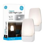 GE 30966 LED Plug-In Night Light, 2 Pack, Automatic, Light Sensing, Auto On/Off, Soft White, Energy Efficient, Ideal for Entryway, Hallway, Kitchen, Bathroom, Bedroom, Stairway and Office