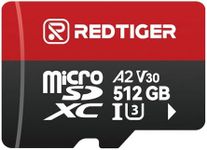 REDTIGER High Speed Micro SD Card with Adapter,512GB microSDXC UHS-I Class 10, U3, V30 A2, Support for Dash Cameras and Recording 4K Video Recording, Compatible with F7NP&F7NT&F17&VP20&F17PLUS