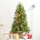 3 ft Small Mini Prelit Artificial Christmas Tree with Color LED Lights, Remote Control and Timer, Perfect PE+PVC Little Tabletop Christmas Tree for Table Top Decor, Home,Wedding, Dining Desk, 3 Foot