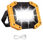 Beizkna 30W LED Work Light Rechargeable Portable COB Floodlight Super Bright 2000LM Battery Outdoor Security Light USB Waterproof for Camping Hiking Fishing Emergency Garage Workshop