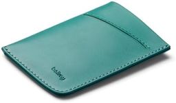 Bellroy Card Sleeve (Premium Leather Card Holder or Minimalist Wallet, Holds 2-8 Cards or Business Cards, Folded Note Storage) - Teal