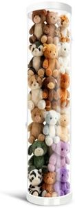 Mocuba Stuffed Animal Storage Tube, Dust-Resistant 47x11 Inches Large Capacity Toy Storage Organizer with Zipper, Easy Assembly & Space Saving for Plush Toys, Playrooms Living Rooms Bedrooms White