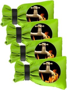 Outdoor Faucet Covers for Winter, Pro 10" H x 7" W Outside Faucet Cover Freeze Protection, Upgraded Reusable Waterproof Insulated Spigot Cover, Thickened Water Spigot Cover for Winter, 4 Pack, Green