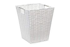 ARPAN Waste Paper Bin White Resin Plastic Strong Square Basket Storage Ideal For Home, Office, Hotels (White Square)