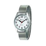 Ravel - Women's Super Bold Sight Aid Watch with Big Numbers on Stainless Steel Expander Bracelet - Silver Tone