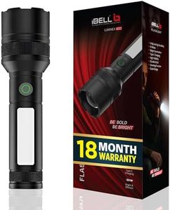 IBELL LUMINEX 800 Rechargeable Torch Light High Power, 6 Light Modes, Telescopic Zoom, Type C Charging, LED Flashlight, Super Bright & Long Distance Range, for Home, Outdoor & Emergency Use (Black)
