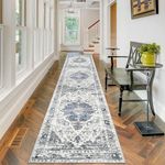 Ileading Extra Long Runner Rugs for Hallways 2.6 x 12 Ft Non Slip Carpet Floor Runner Super Soft Laundry Room Rug Distressed Boho Runner Area Rug for Entryway Hallway Bathroom Bedroom