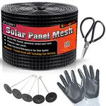 MAPORCH 6"x120FT Solar Mesh Screen for Bird Proofing Solar Panels, Solar Panel Bird Guard & Black PVC Coated Galvanized Steel with 60 Fastener Solar Panel Clips, Cutting Scissor & Gloves Included