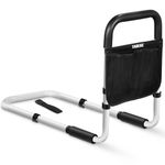 TABEKE Bed Rails for Elderly Adults Safety, Adjustable Senior Bed Assist Rail with Non-Slip Handle and Double Side Storage Pocket Fits King, Queen, Full, Twin Bed