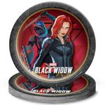 Amscan Black Widow Design Round Paper Plates - 9" | Multicolor | Pack of 8