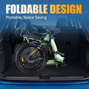 TWOFISH 20" Fat Tire Folding E-Bike – Blue Electric Bicycle