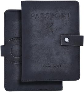 Fidelo Passport Holder with Airtag - Faux Leather Passport Cover Organize and Protect Travel Essentials - Loop Design and Sturdy Snap Button Passport Wallet - Passport Book Cover - Black