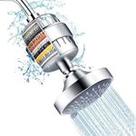 PJet 5-Mode Filtered Shower Head | Shower Filter for Hard Water | Adjustable Overhead Shower with 5 High Pressure Modes | Removes Chlorine & Heavy Metals | Water Filter Shower (Chrome)