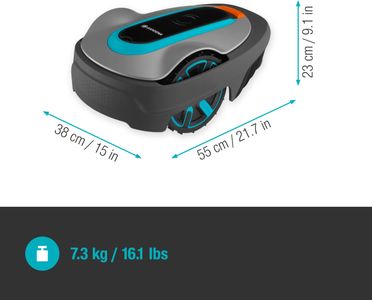 Gardena SILENO City 250 Robotic Lawnmower – 250m², 25% Incline, UK Plug
