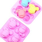 Funwaretech® Silicone Chocolate Mould,4-Cavity Minnie Mouse Shaped Non-Stick Sweet Moulds for Baking,Cake Topper Moulding Candy Chocolates Cookie Ice Jelly and Handmade DIY Wax Melt Moulds