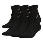 adidas Men's Athletic Cushioned Quarter Socks (with Arch Compression for a Secure Fit (6-Pair), Black/Aluminum 2, X-Large
