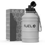 Fuel24 1.3L/2.2L Water Bottle Metal - STRONG, Drop & Leakproof BPA free 1L 2L Water Bottle Stainless Steel (2 Litre) - Large Gym Bottles for Men, Sports Water Bottle, Travel, Hiking Water Bottle