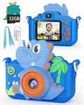 Kikapabi Kids Camera Dinosaur Toys for Boys, Christmas Birthday Gifts Toys for Boys Age 3-8, Toddler Camera Toys with Silicon Cute Cover, Digital Camera for Kids Age 3 4 5 6 7 8