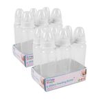 Pack of 12 Baby Bottles Silicone Teat Newborns BPA Free 250ml Clear Design