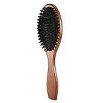 Layhou Hair Brush with Wild Boar Bristles Paddle Hair Brush Styling Brush Head Massage Hair Care for Thick and Long, Straight and