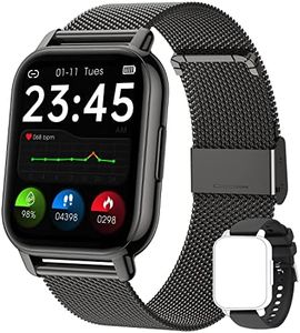 Popglory Smart Watch Answer/Make Calls & 2 Straps, 1.85" Large Smartwatch for Women Men, Fitness Watch Blood Pressure, Blood Oxygen, Heart Rate Tracking, Step Counter for iPhone & Android