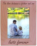 CustomGiftsNow The Love Between A Father and Son Lasts Forever - Wood Picture Frame - Fits 5x7 Inch Picture (Vertical)