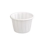 Genpak 250 Piece F100 Capacity Pleated Paper Portion Cup, 1" H, 1 oz., White