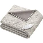 Beurer HD 75 Nordic Electric Blanket, Cuddly Heat Blanket in Fur Look, 6 Temperature Levels, Machine Washable, with Automatic Shut-Off, Beige/Brown, 180 x 130 cm