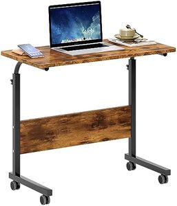 soges 31.4inches Adjustable Mobile Computer Table Portable Laptop Desk Computer Desk Cart Tray, Vintage Brown, 10CZZS05-1-80FG-CA