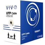 VIVO Gray 305m Bulk Cat6, CCA Ethernet Cable, 23 AWG, UTP Pull Box, Cat-6 Wire, Indoor, Network Installations (CABLE-V004)