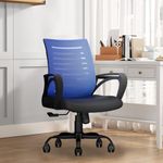 CELLBELL Desire C104 Mesh Back Ergonomic Office Chair/Study Chair/Revolving Chair/Computer Chair for Work from Home (Blue, Mid-Back)