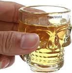 PrimeWorld Fancy Design Crystal Clear Skull Shot Glass Set Of 6 Pcs For Vodka Shot, Tequila Shot, Liquor Shot, Wine Tasting, Cocktail Pour, Bar Accessory & Home Decor, 30 ML