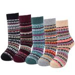 BENUAN Winter Socks for Women and Girls - Warm Soft Fuzzy Thick Crew Socks for Casual Home Sleeping