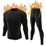 CL convallaria Men's Thermal Underwear Set, Fleece Lined Long Johns, Base Layer Bottom & Top, Hunting Gear & Winter Gear