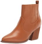 The Drop Women's Sia Pointed Toe Western Ankle Boot, Mocha, 4.5 UK