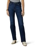 Wrangler Women's High Rise True Straight Fit Jean, Berry Dark, 14-32