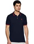 Max Men's Half Sleeves Slim Fit Solid Polo (NAVY_M)