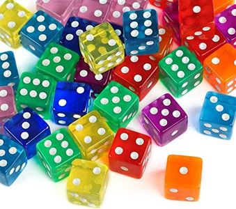 Gwhole 40 Pezzi Dadi da Gioco 8 Traslucido Colori Dadi per enzi, Farkle, Yahtzee, Bunco or Insegnare i Matematici