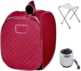 YJIIJY Sauna Portable, Spa Personnel à la Maison Sauna Pliable Cabine 80 * 80 * 100cm(Vin Rouge)