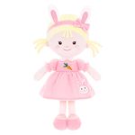 Onetoo Plush Rag Doll Sleeping Cuddle Buddy Doll First Baby Doll Soft Baby Doll for Girls WearBunny Costume Pink Dress14（Milly Series）