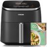 Cosori 9-in-1 TurboBlaze Air Fryer 6 Qt, PFAS-Free Ceramic Coating, 90°–450°F, Precise Heating for Even Results, Air Fry, Roast, Bake, Broil, Dry, Frozen, Proof, Reheat, Keep Warm, 120V, Dark Gray