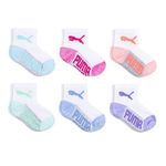 PUMA Baby 6 Pack Infant Anklet Socks, Gray/Multi, 0-12 Months