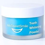 MySweetSmile Dentist-Approved Teeth Whitening Powder - IndyBest Award-Winner - Enamel-Safe & Sensitivity-Free - Cool Mint Flavour - Removes Years of Stains - 6 Month Teeth Whitener Supply