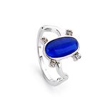 lureme® Women Mens Elena Sapphire Crystal Daylight Ring Silver Ring-M(04001477-1)