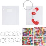 Hamtery 500 Pcs Embroidery Floss Organizer Bags with 10 Rings & Color Number Stickers (Not Pre-Applied), Thickened Cross Stitch Thread Storage System, Easy-Open Bottom Hole Design